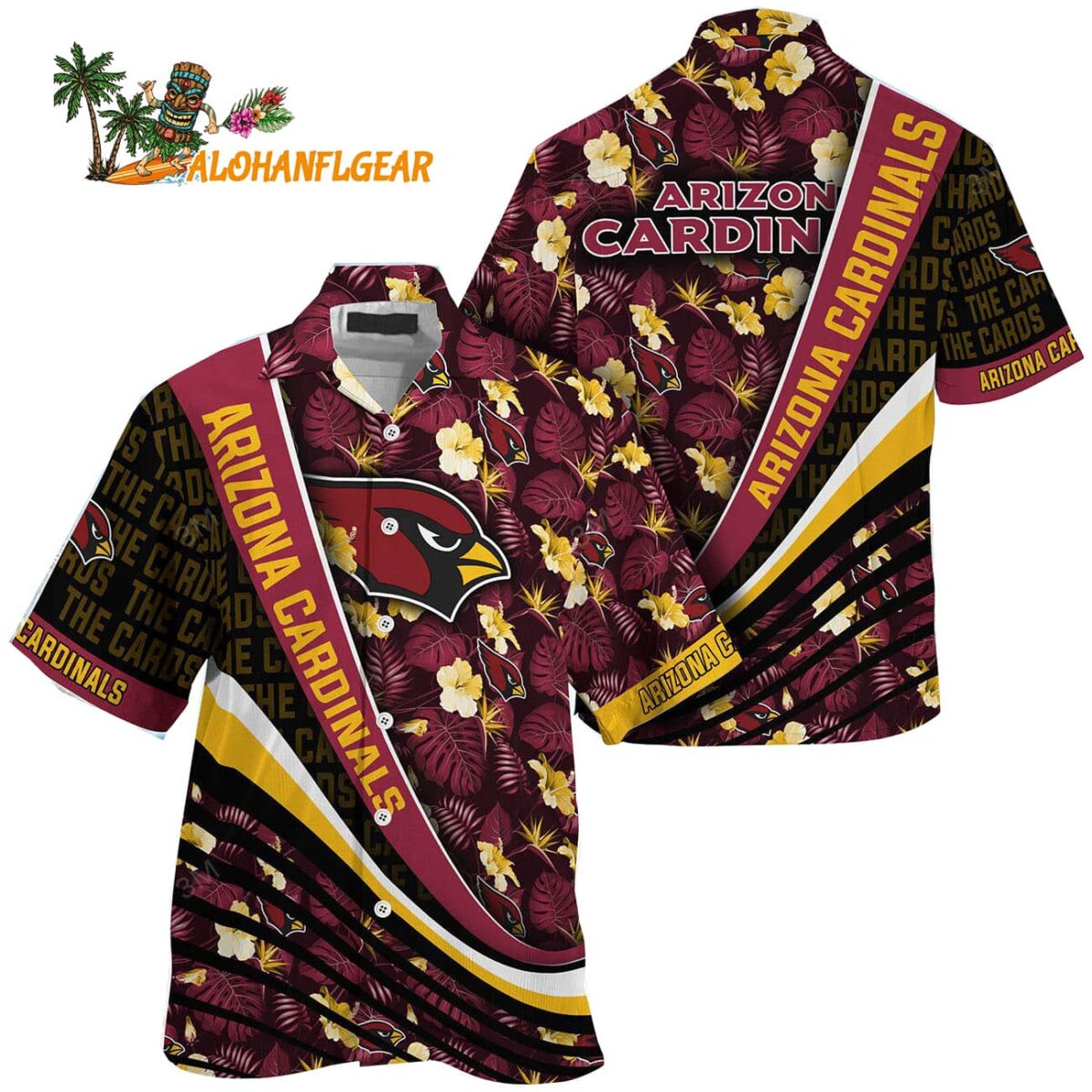 Arizona Cardinals Summer Hawaii Shirt With Tropical Flower Pattern 1