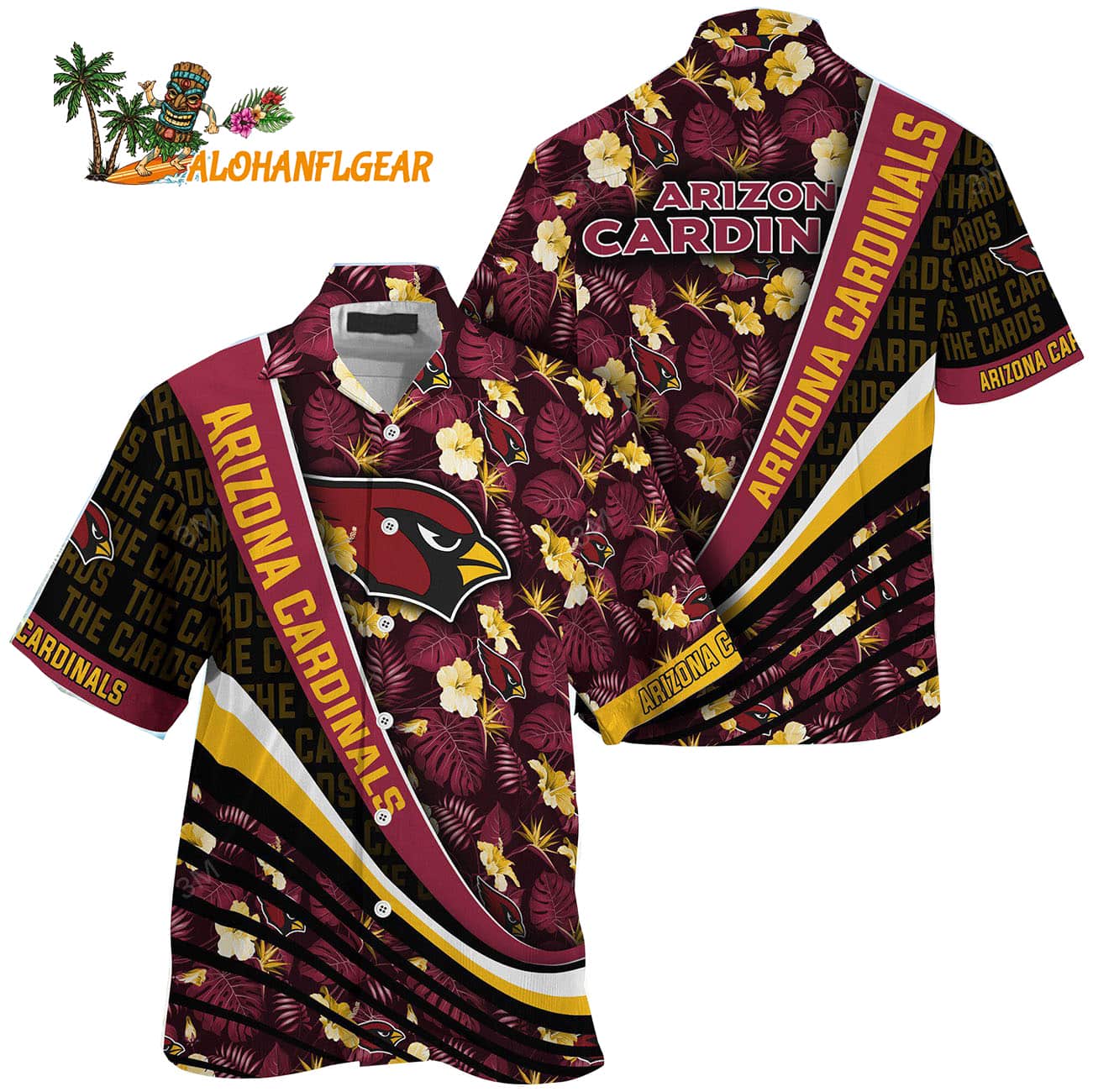 Arizona Cardinals Summer Hawaii Shirt With Tropical Flower Pattern Arizona Cardinals Summer Hawaii Shirt With Tropical Flower Pattern