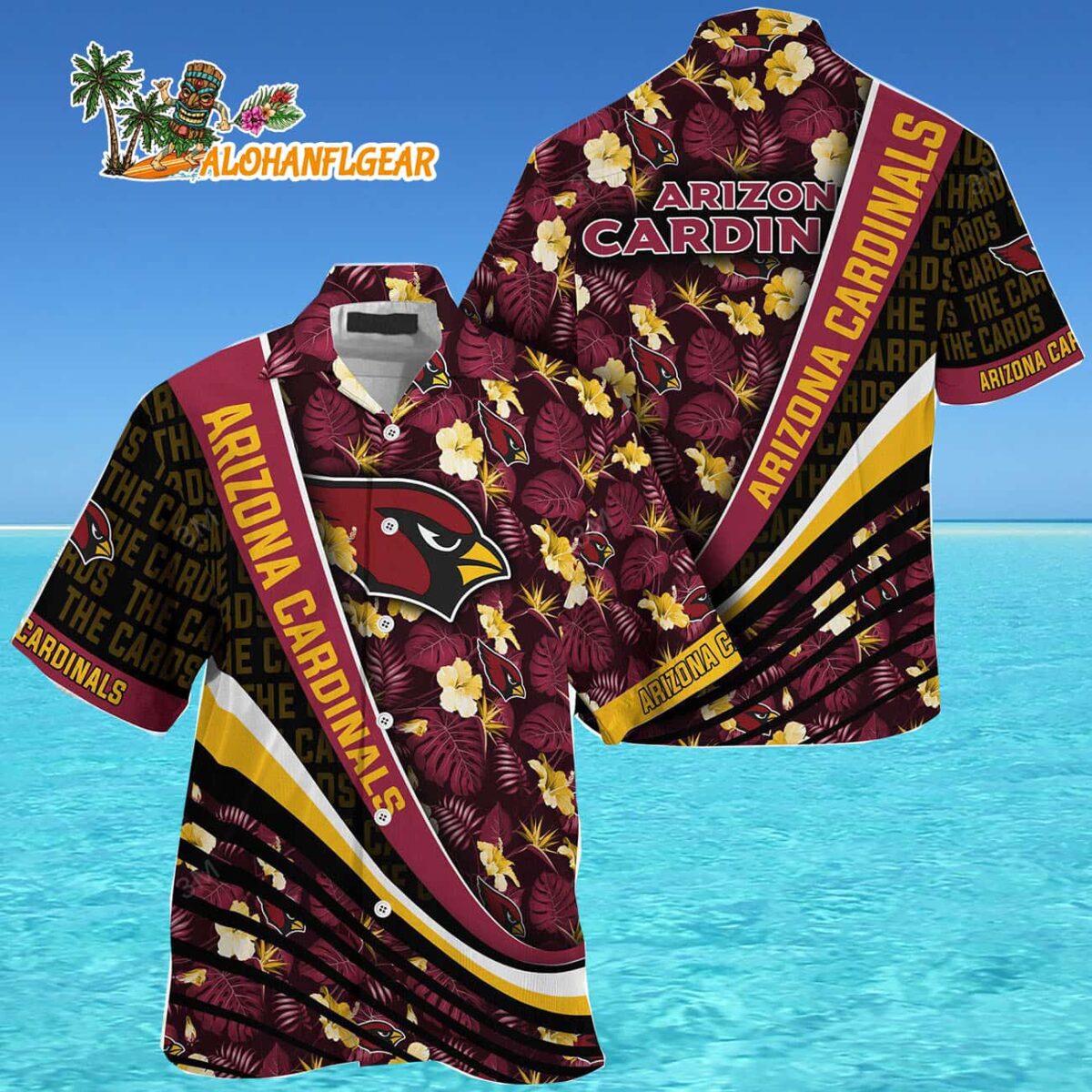 Arizona Cardinals Summer Hawaii Shirt With Tropical Flower Pattern 4