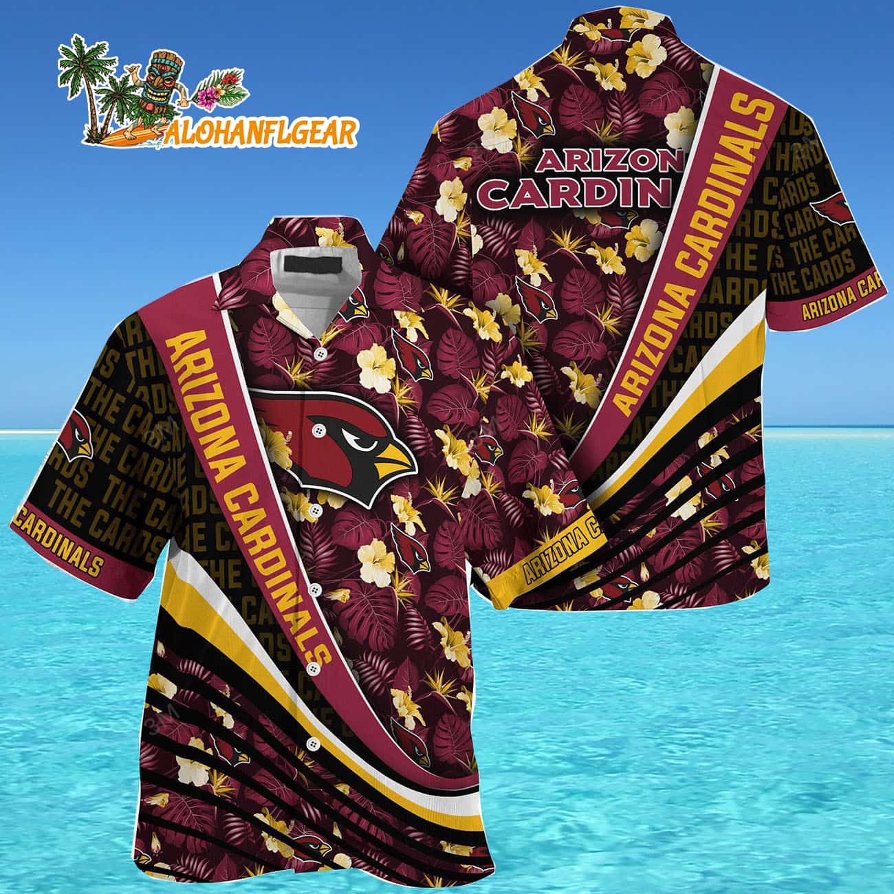 Arizona Cardinals Summer Hawaii Shirt With Tropical Flower Pattern Arizona Cardinals Summer Hawaii Shirt With Tropical Flower Pattern