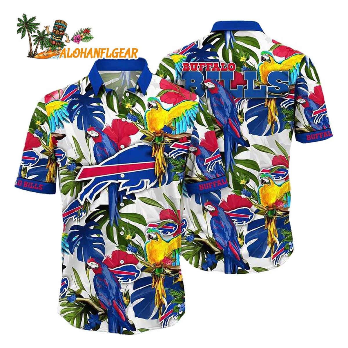 Buffalo Bills Parrots Tropical Flower Hawaiian Shirt 1