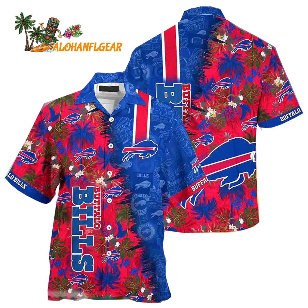 Buffalo Bills Summer Beach Hawaiian Button Up Shirt 1