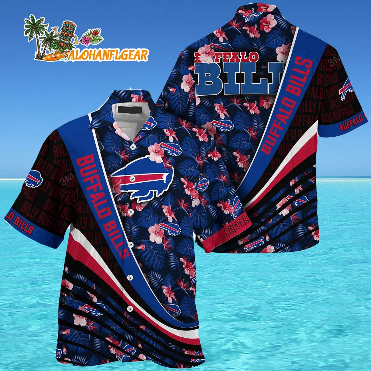 Buffalo Bills Summer Hawaii Shirt With Tropical Flower Pattern Buffalo Bills Summer Hawaii Shirt With Tropical Flower Pattern