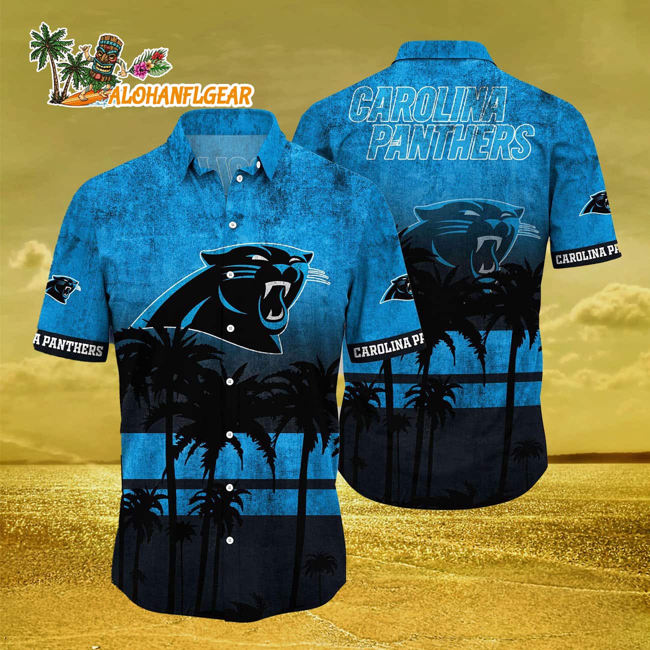 Carolina Panthers Palm Tree Summer New Hawaiian Shirt Carolina Panthers Palm Tree Summer New Hawaiian Shirt