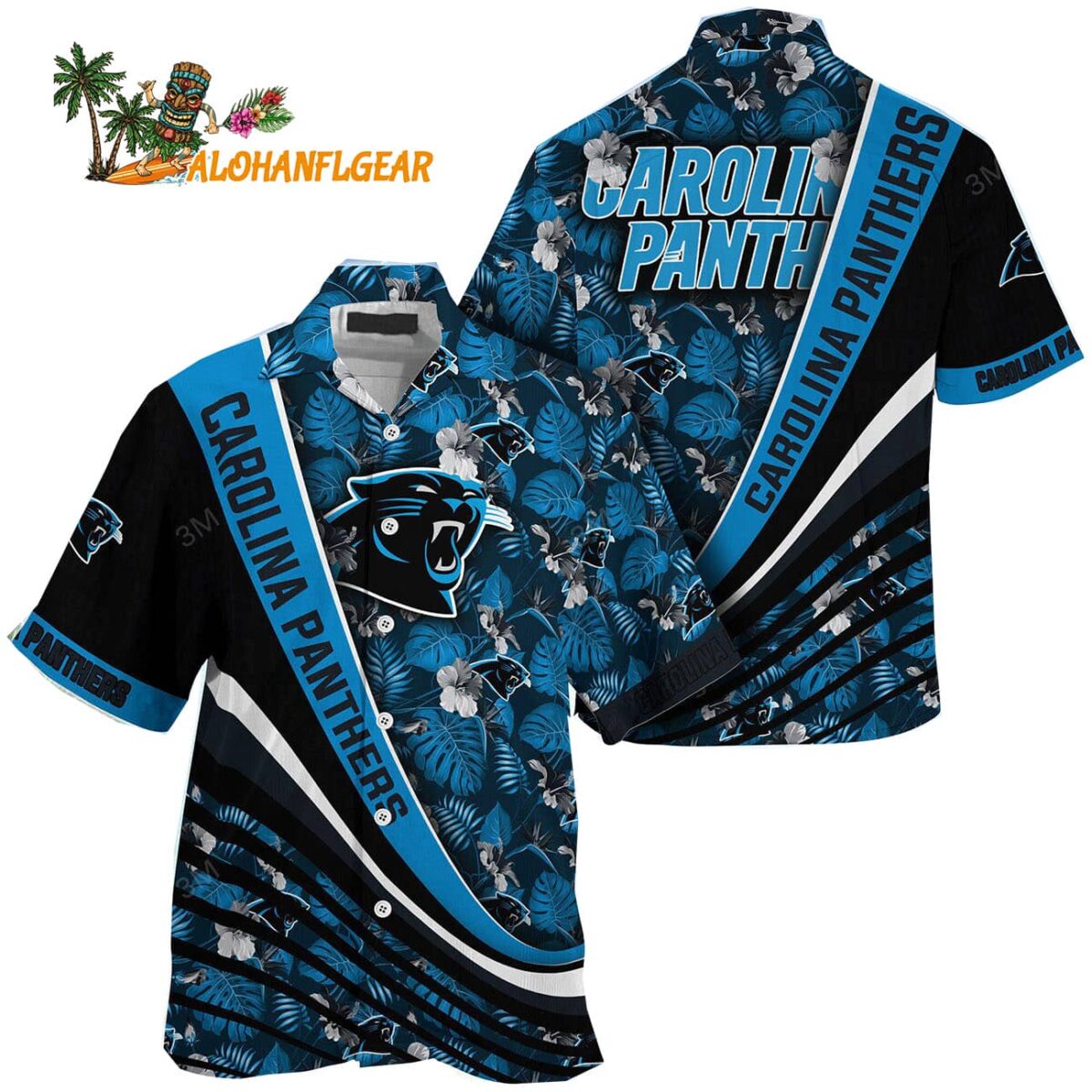 Carolina Panthers Summer Hawaii Shirt With Tropical Flower Pattern 1