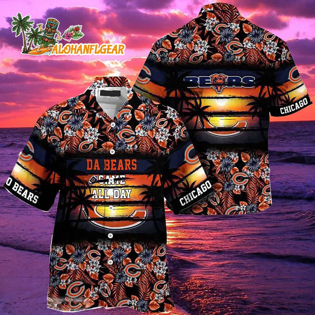 Chicago Bears Summer Beach Hawaiian Shirt 1 Chicago Bears Summer Beach Hawaiian Shirt 2