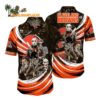 Cleveland Browns Halloween Horror Movie Characters Hawaiian Shirt 1