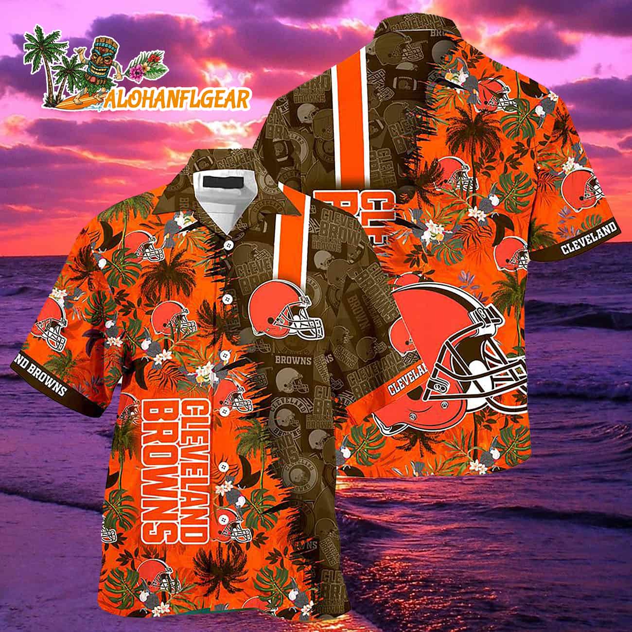 Cleveland Browns Summer Button Up New Design Hawaiian Shirt Cleveland Browns Summer Button Up New Design Hawaiian Shirt