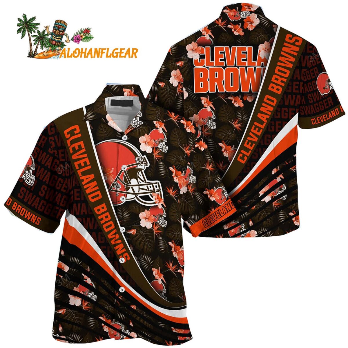 Cleveland Browns Summer Hawaii Shirt With Tropical Flower Pattern 1