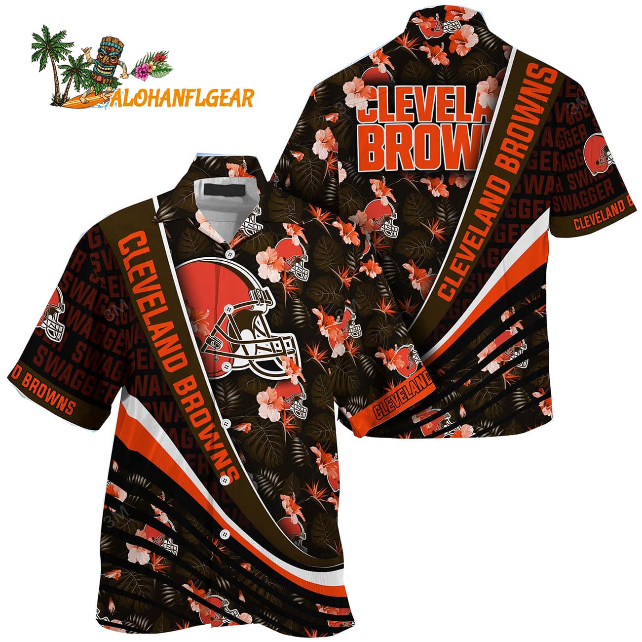 Cleveland Browns Summer Hawaii Shirt With Tropical Flower Pattern Cleveland Browns Summer Hawaii Shirt With Tropical Flower Pattern
