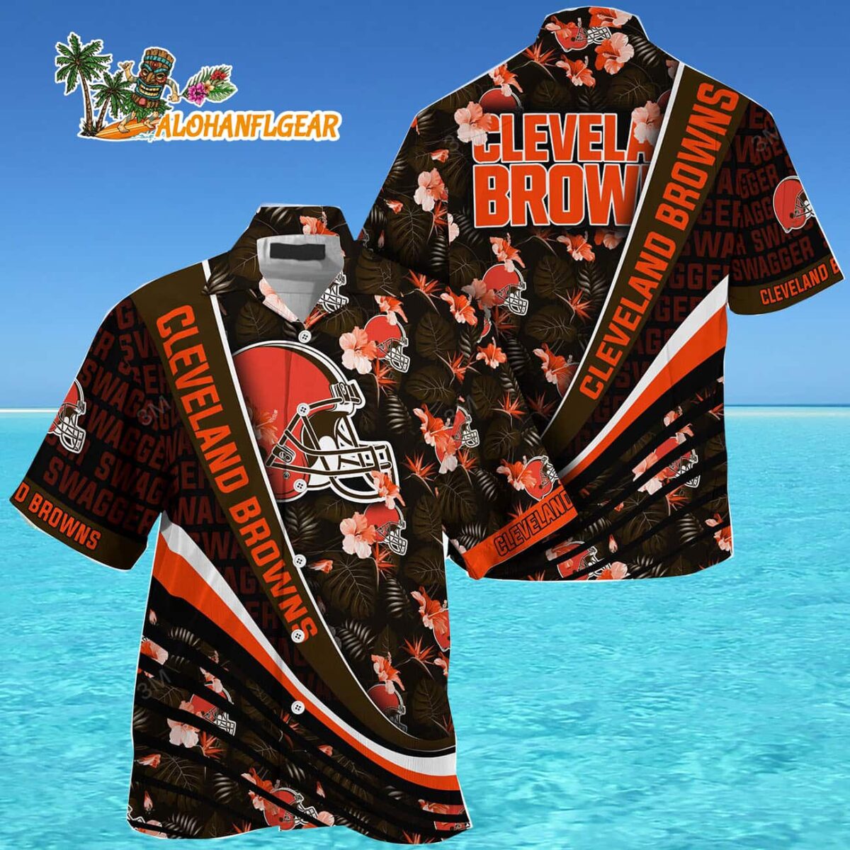 Cleveland Browns Summer Hawaii Shirt With Tropical Flower Pattern 4 Cleveland Browns Summer Hawaii Shirt With Tropical Flower Pattern 4