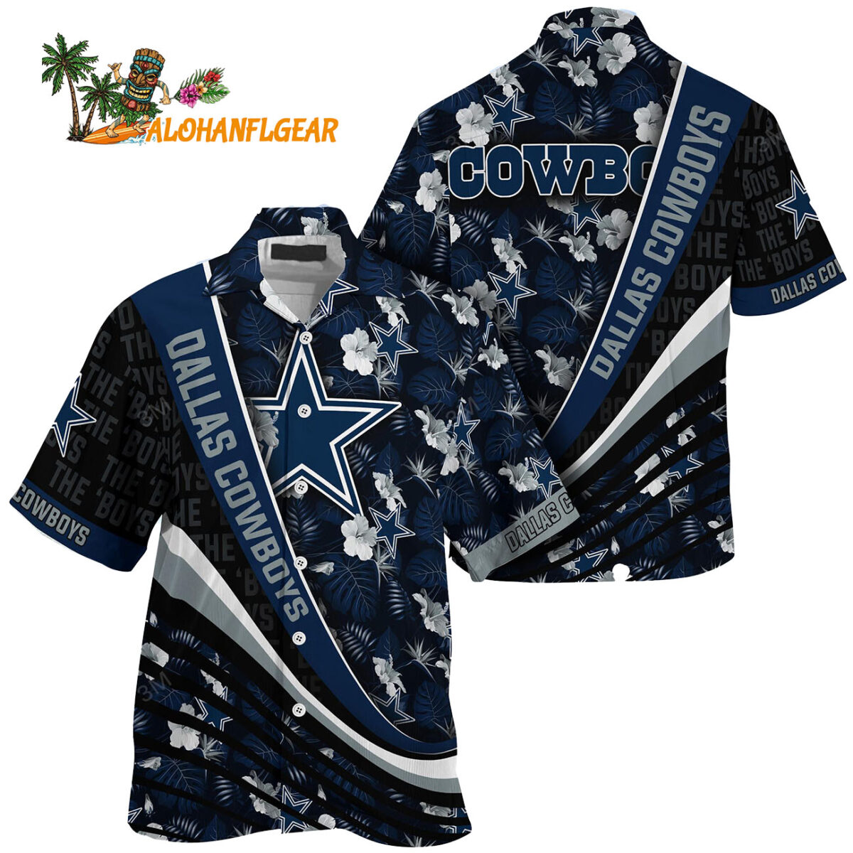 Dallas Cowboys Summer Hawaii Shirt With Tropical Flower Pattern 1
