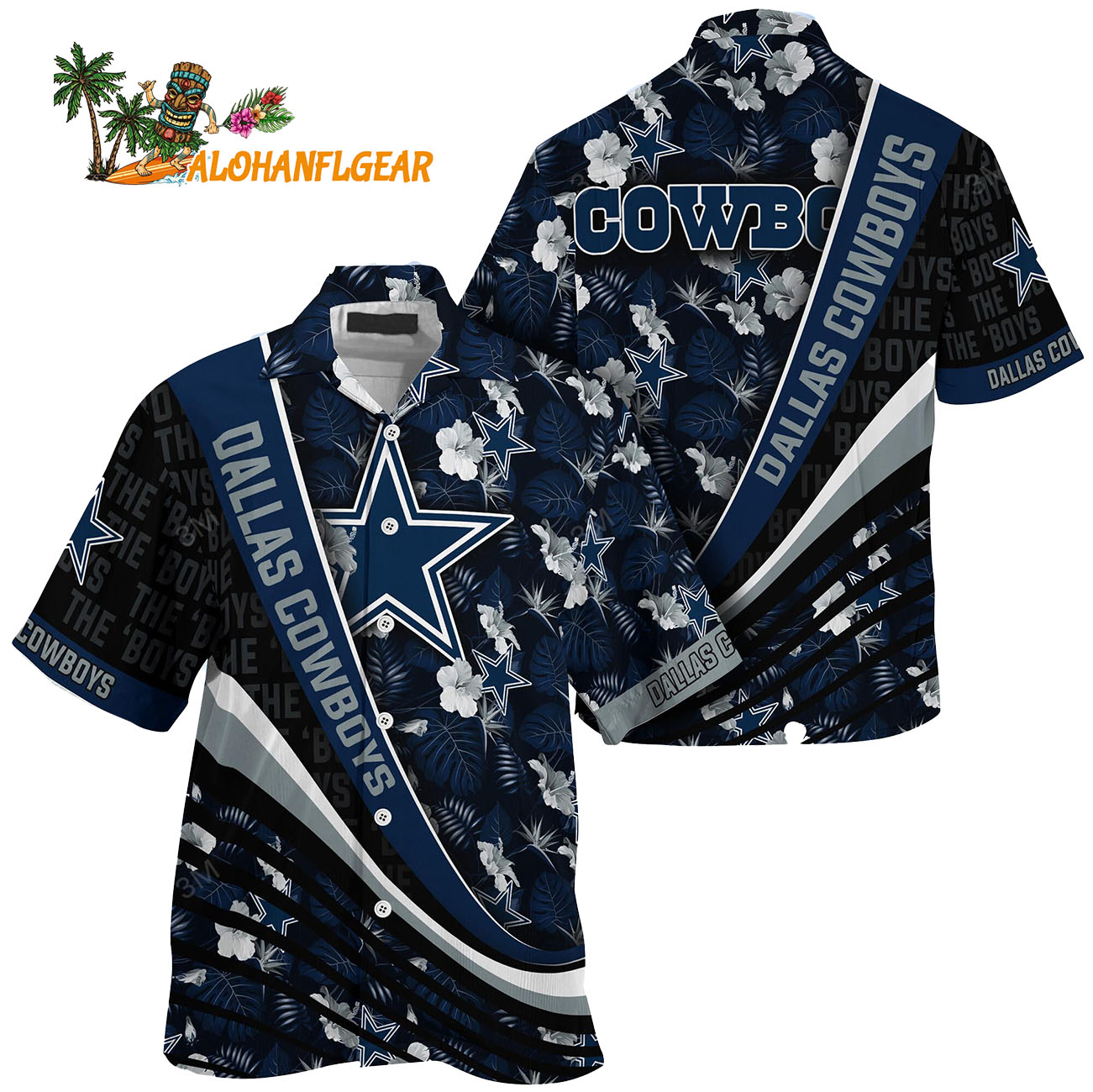 Dallas Cowboys Summer Hawaii Shirt With Tropical Flower Pattern Dallas Cowboys Summer Hawaii Shirt With Tropical Flower Pattern