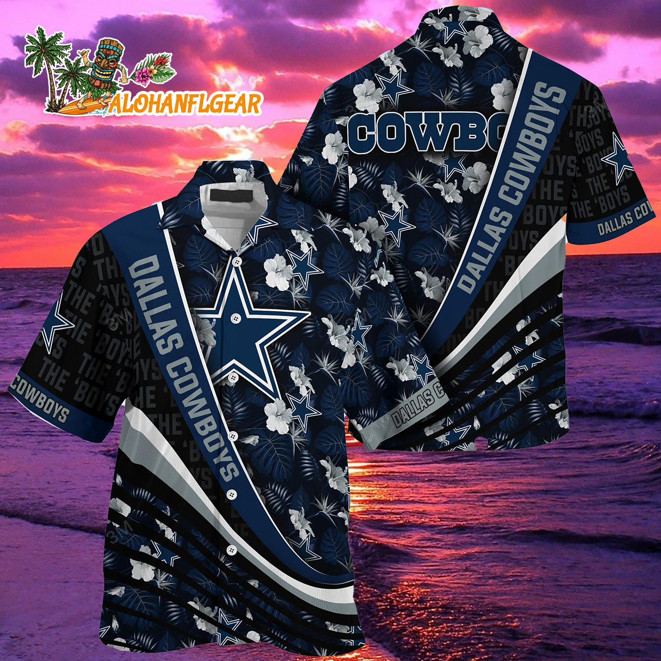 Dallas Cowboys Summer Hawaii Shirt With Tropical Flower Pattern Dallas Cowboys Summer Hawaii Shirt With Tropical Flower Pattern