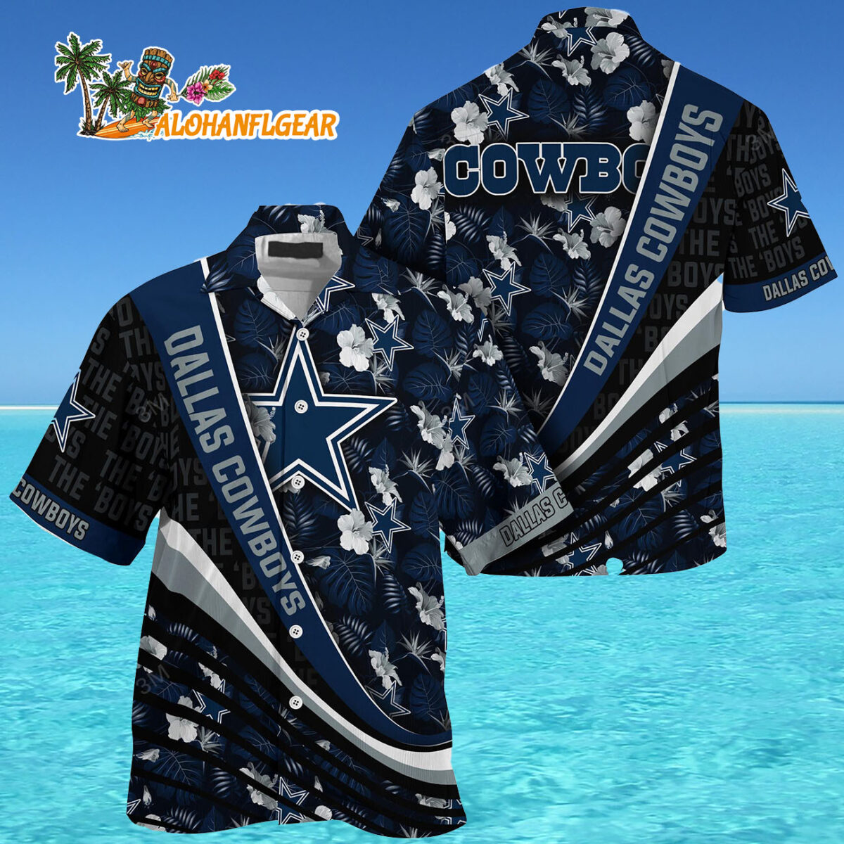 Dallas Cowboys Summer Hawaii Shirt With Tropical Flower Pattern 4