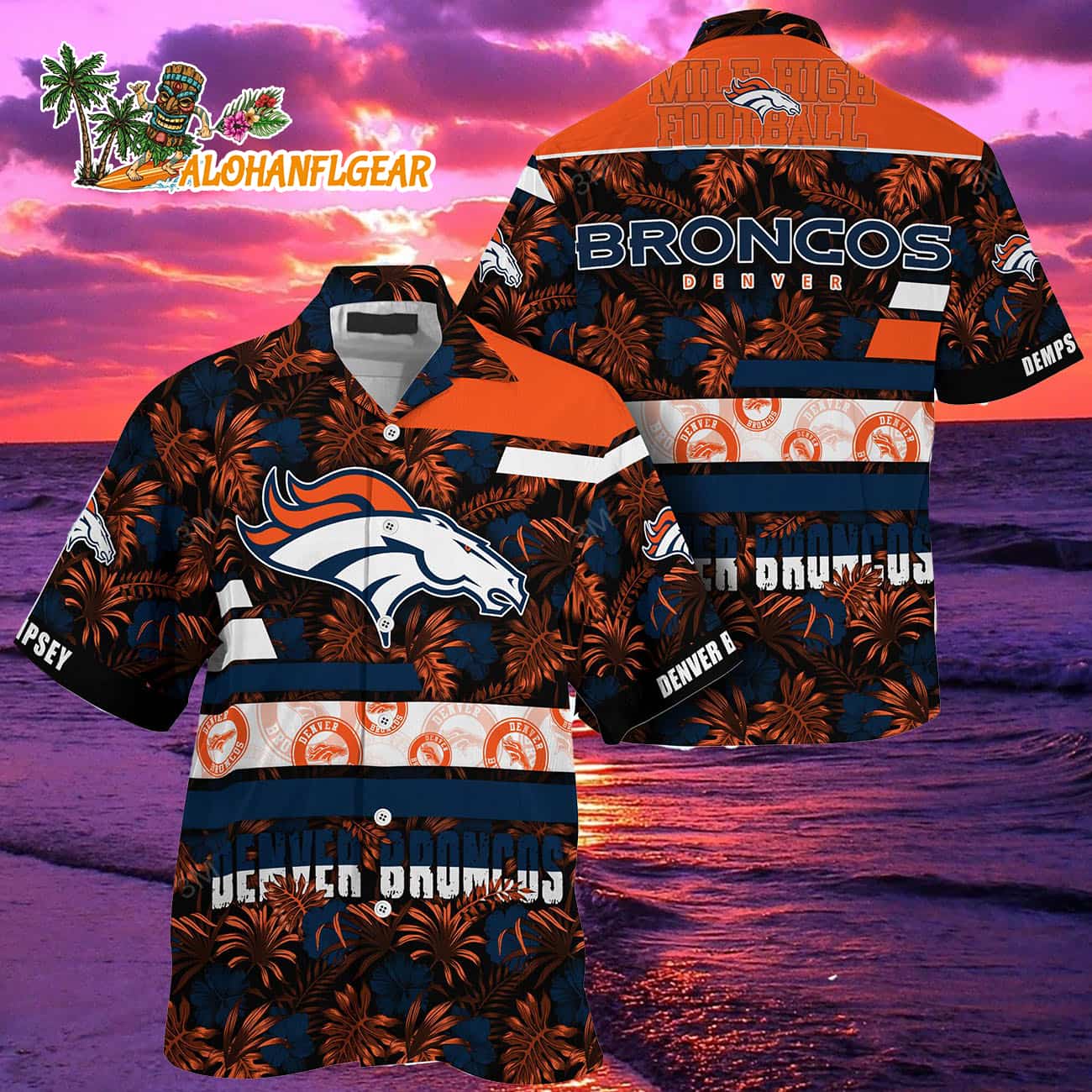 Denver Broncos Flower Summer Limited Hawaiian Shirt Denver Broncos Flower Summer Limited Hawaiian Shirt