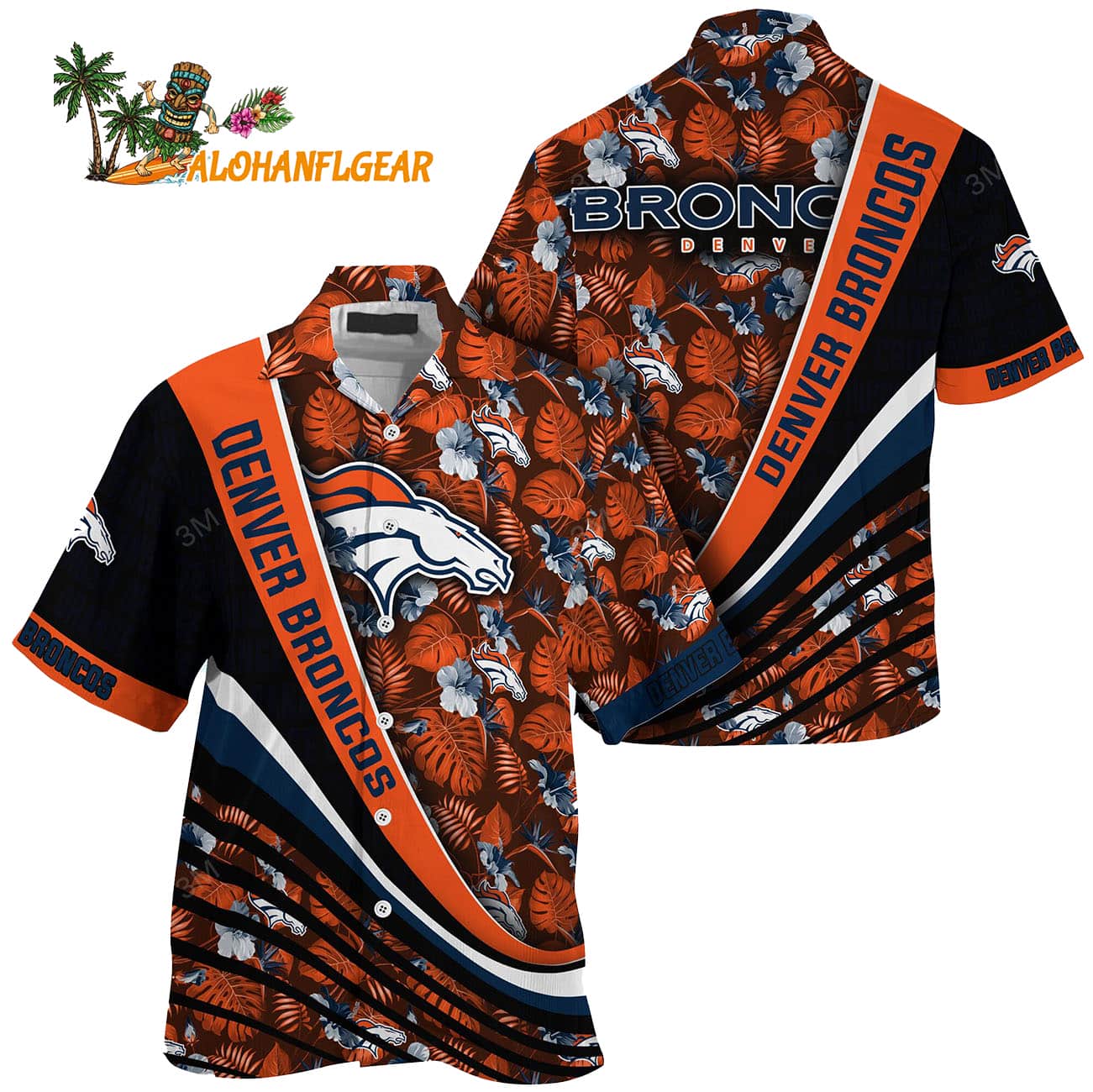 Denver Broncos Summer Hawaii Shirt With Tropical Flower Pattern Denver Broncos Summer Hawaii Shirt With Tropical Flower Pattern