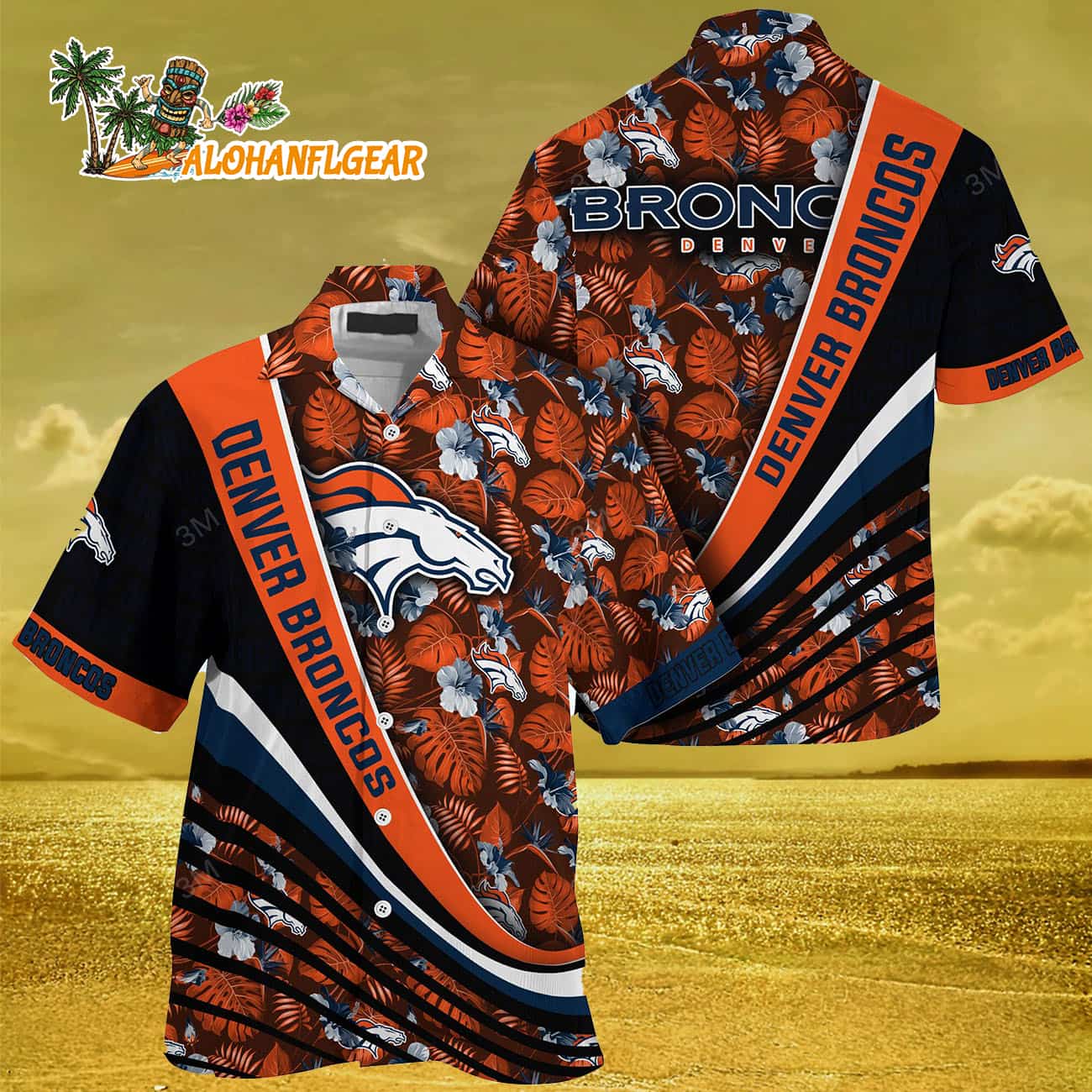 Denver Broncos Summer Hawaii Shirt With Tropical Flower Pattern Denver Broncos Summer Hawaii Shirt With Tropical Flower Pattern