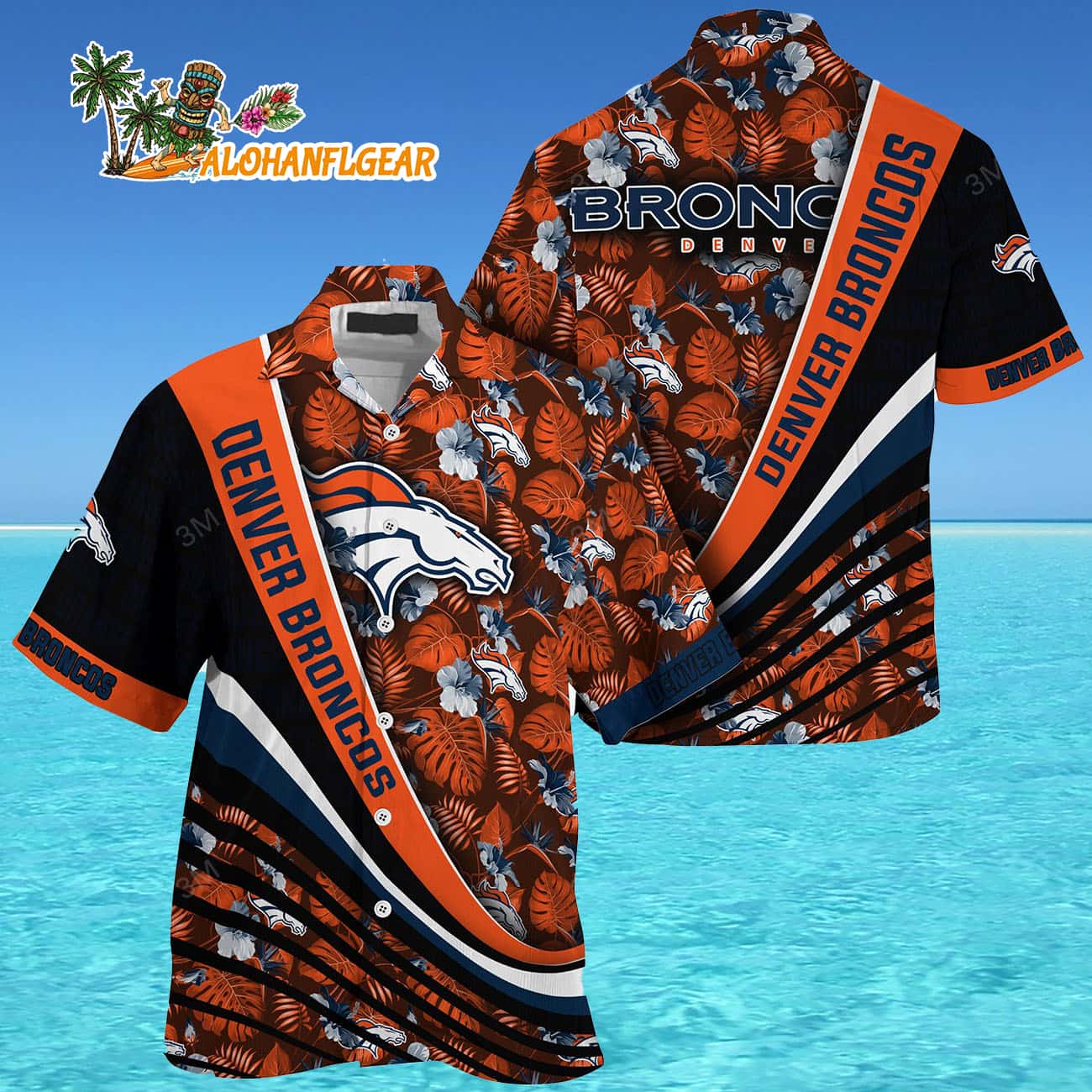 Denver Broncos Summer Hawaii Shirt With Tropical Flower Pattern Denver Broncos Summer Hawaii Shirt With Tropical Flower Pattern