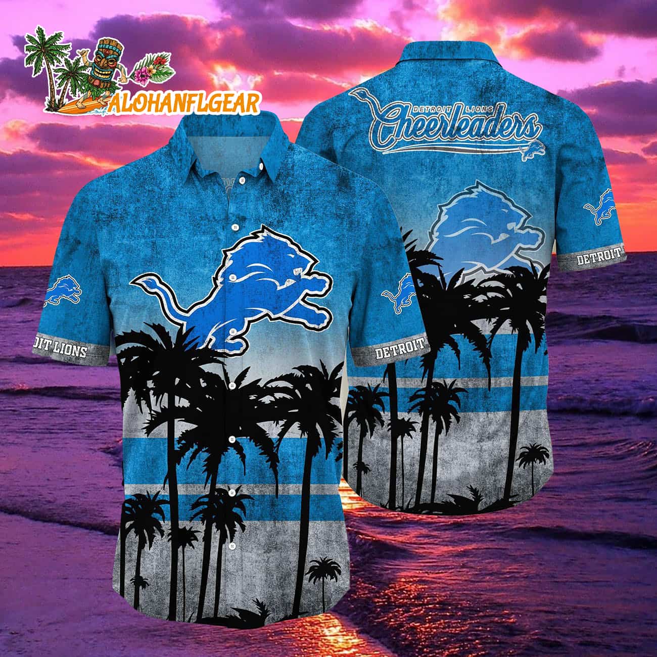 Detroit Lions Palm Tree Summer New Hawaiian Shirt Detroit Lions Palm Tree Summer New Hawaiian Shirt