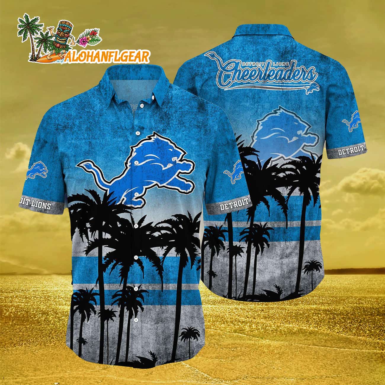 Detroit Lions Palm Tree Summer New Hawaiian Shirt Detroit Lions Palm Tree Summer New Hawaiian Shirt
