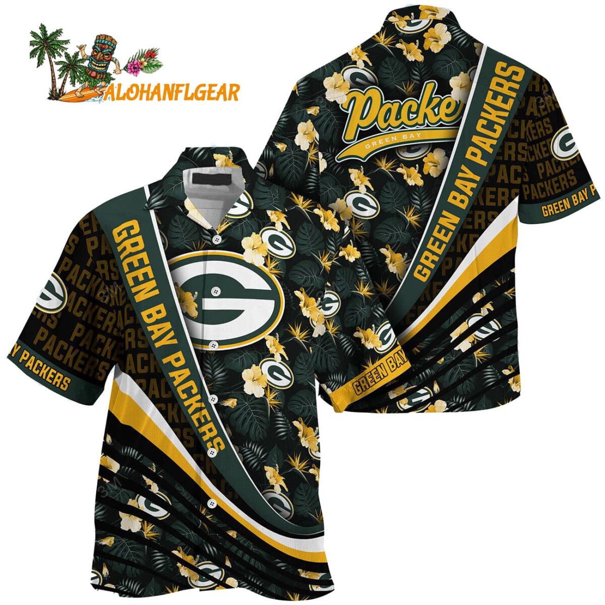 Green Bay Packers Summer Hawaii Shirt With Tropical Flower Pattern 1