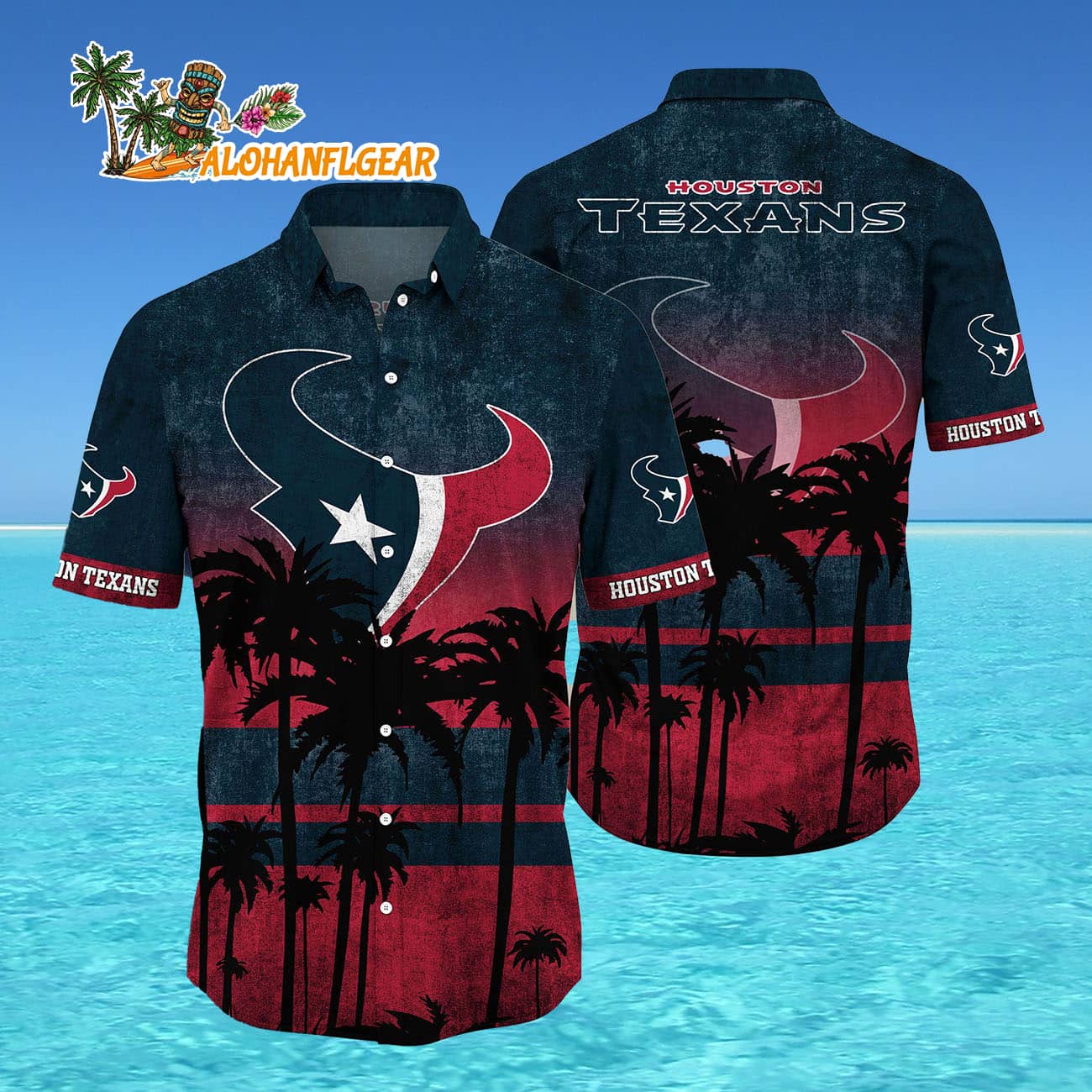 Houston Texans Palm Tree Summer New Hawaiian Shirt Houston Texans Palm Tree Summer New Hawaiian Shirt