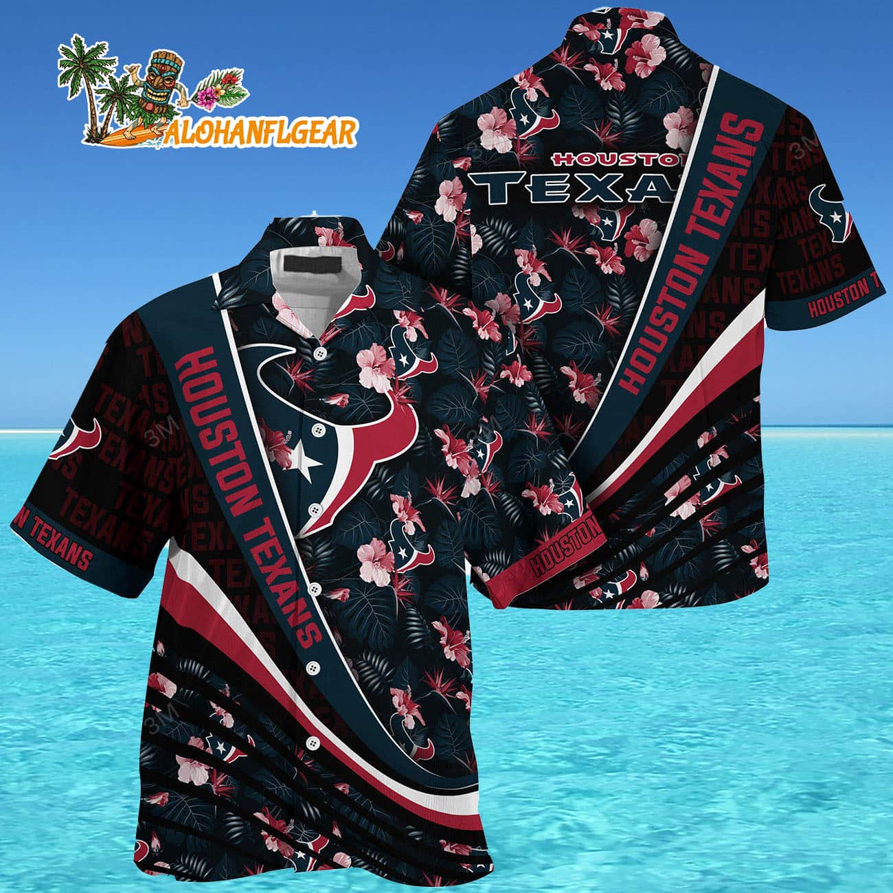 Houston Texans Summer Hawaii Shirt With Tropical Flower Pattern Houston Texans Summer Hawaii Shirt With Tropical Flower Pattern