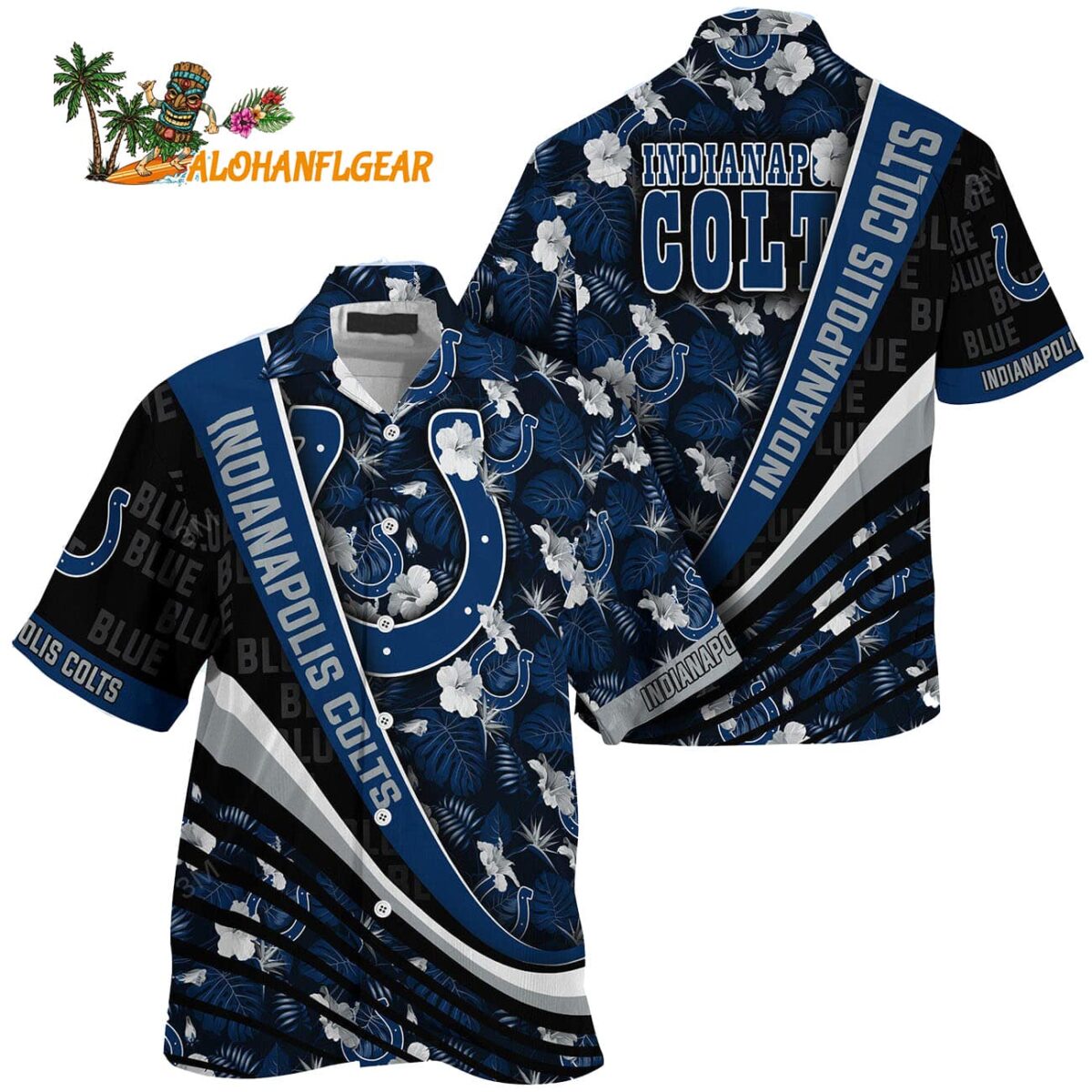Indianapolis Colts Summer Hawaii Shirt With Tropical Flower Pattern 1