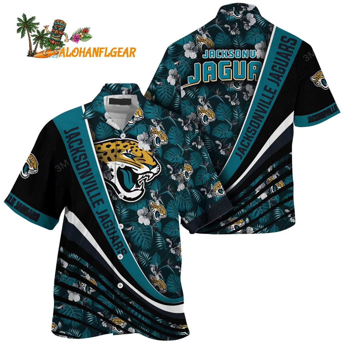 Jacksonville Jaguars Summer Hawaii Shirt With Tropical Flower Pattern 1