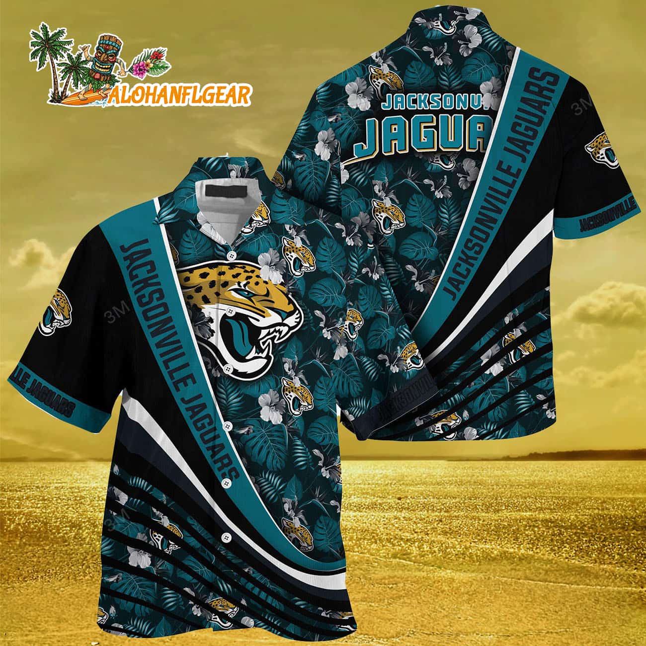 Jacksonville Jaguars Summer Hawaii Shirt With Tropical Flower Pattern Jacksonville Jaguars Summer Hawaii Shirt With Tropical Flower Pattern