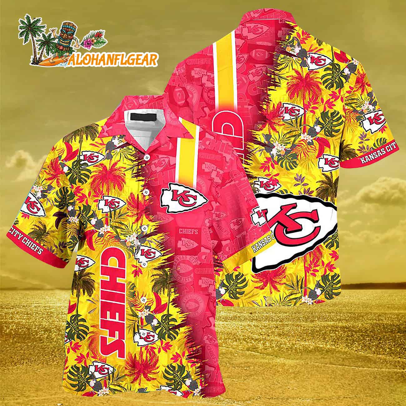 Kansas City Chiefs Summer Button Up New Design Hawaiian Shirt Kansas City Chiefs Summer Button Up New Design Hawaiian Shirt