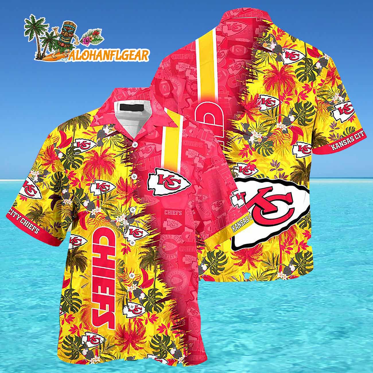 Kansas City Chiefs Summer Button Up New Design Hawaiian Shirt Kansas City Chiefs Summer Button Up New Design Hawaiian Shirt