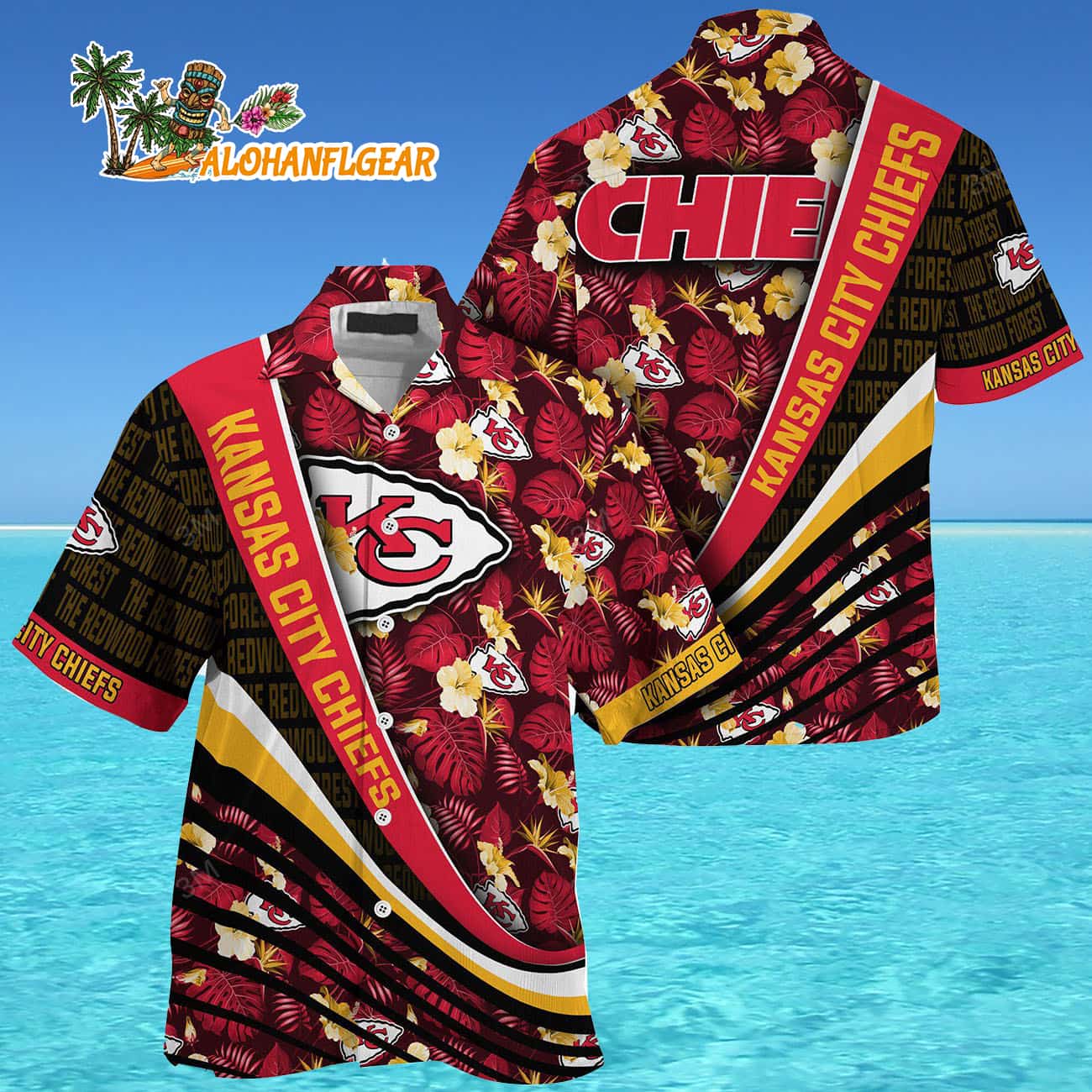 Kansas City Chiefs Summer Hawaii Shirt With Tropical Flower Pattern Kansas City Chiefs Summer Hawaii Shirt With Tropical Flower Pattern