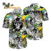 Las Vegas Raiders Parrots Tropical Flower Hawaiian Shirt 1