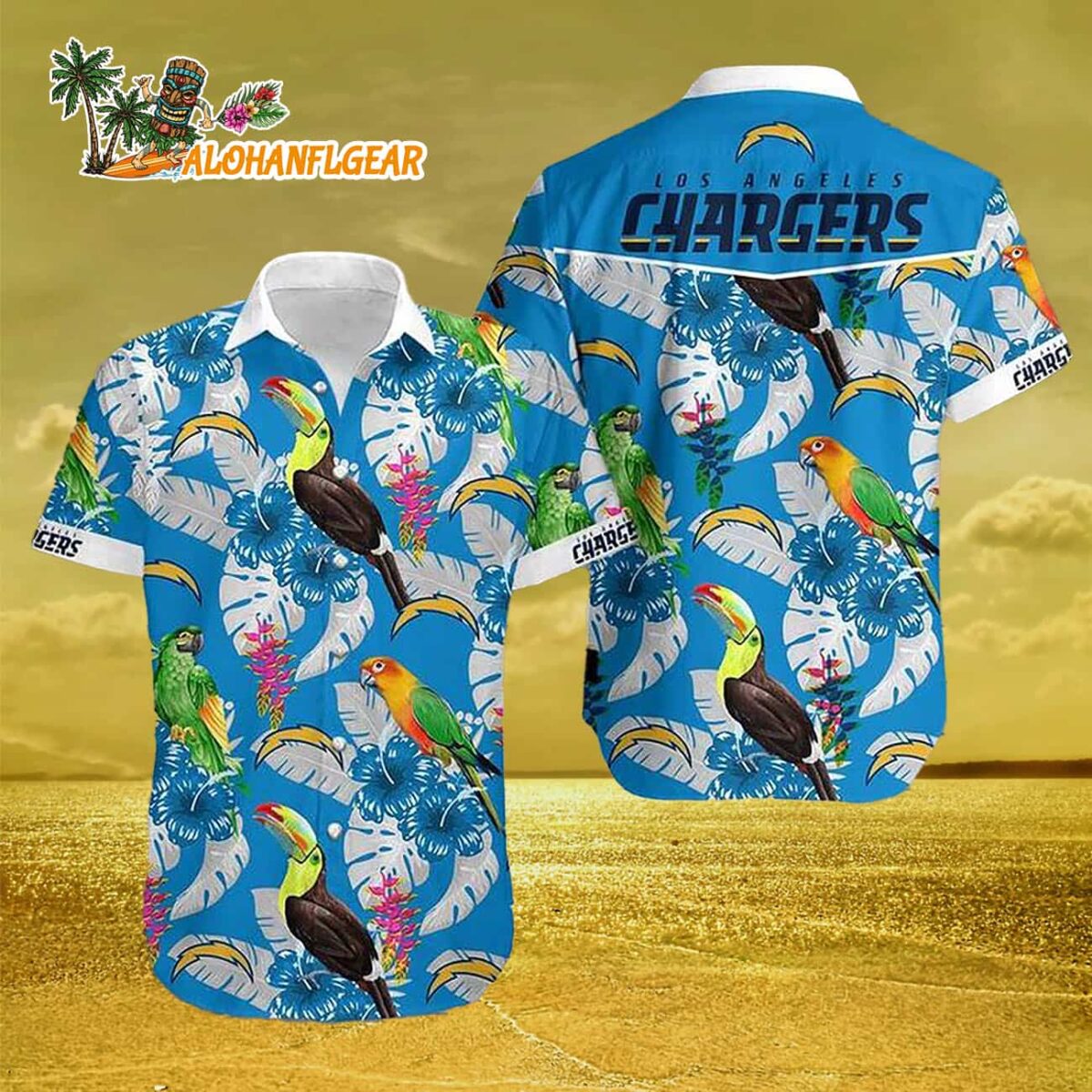 Los angeles chargers team Hawaiian Beach Shirt 2 Los angeles chargers team Hawaiian Beach Shirt 3