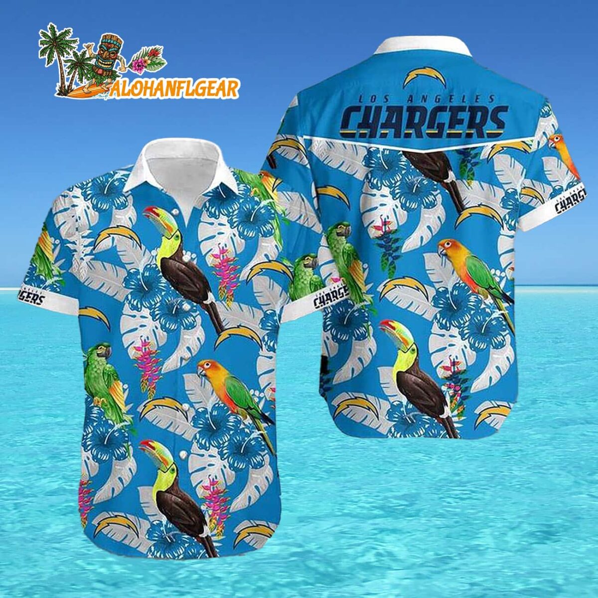 Los angeles chargers team Hawaiian Beach Shirt 4 Los angeles chargers team Hawaiian Beach Shirt 4