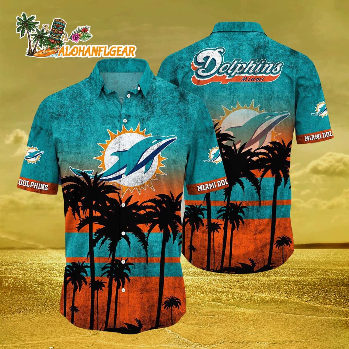 Miami Dolphins Palm Tree Summer New Hawaiian Shirt 3
