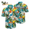 Miami Dolphins Parrots Tropical Flower Hawaiian Shirt 1