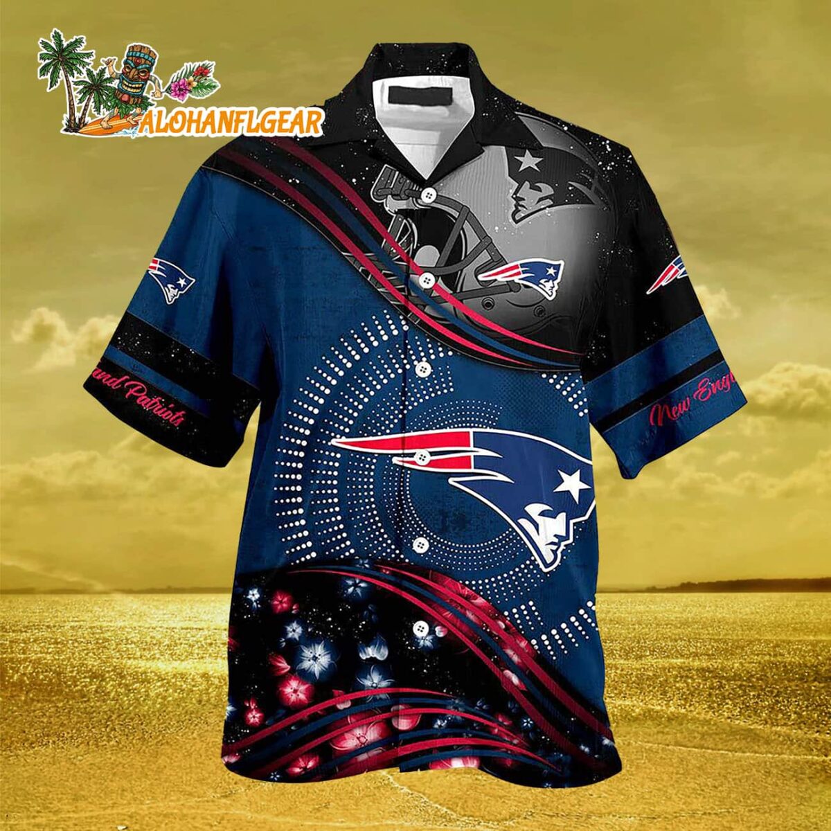 New England Patriots Summer Button Up New Design Hawaiian Shirt 2 New England Patriots Summer Button Up New Design Hawaiian Shirt 3