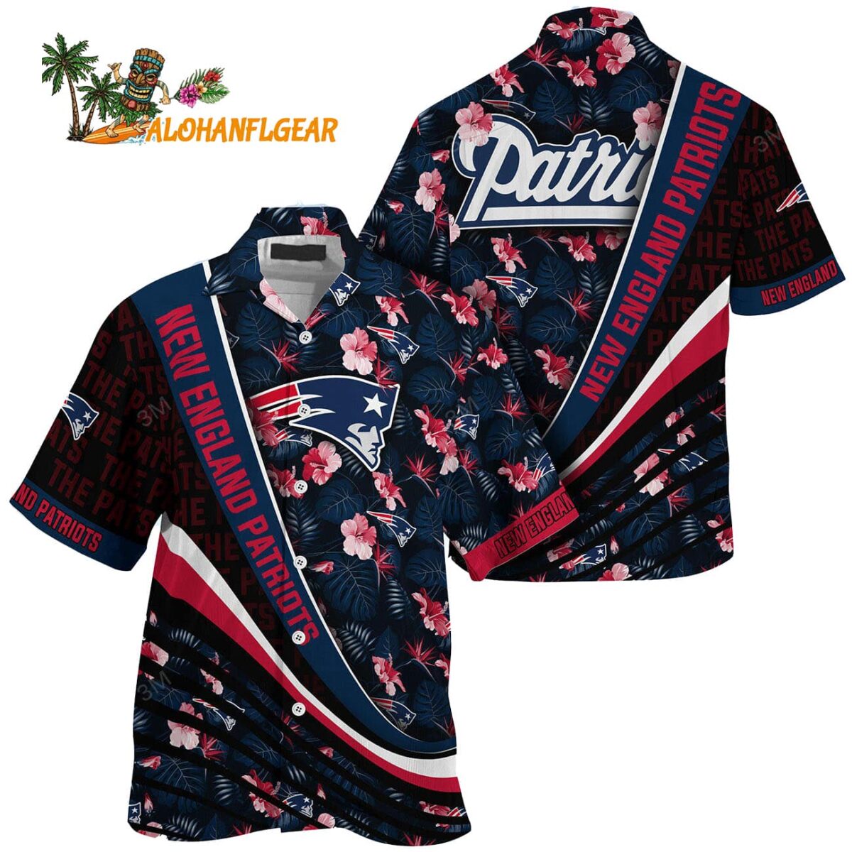 New England Patriots Summer Hawaii Shirt With Tropical Flower Pattern 1