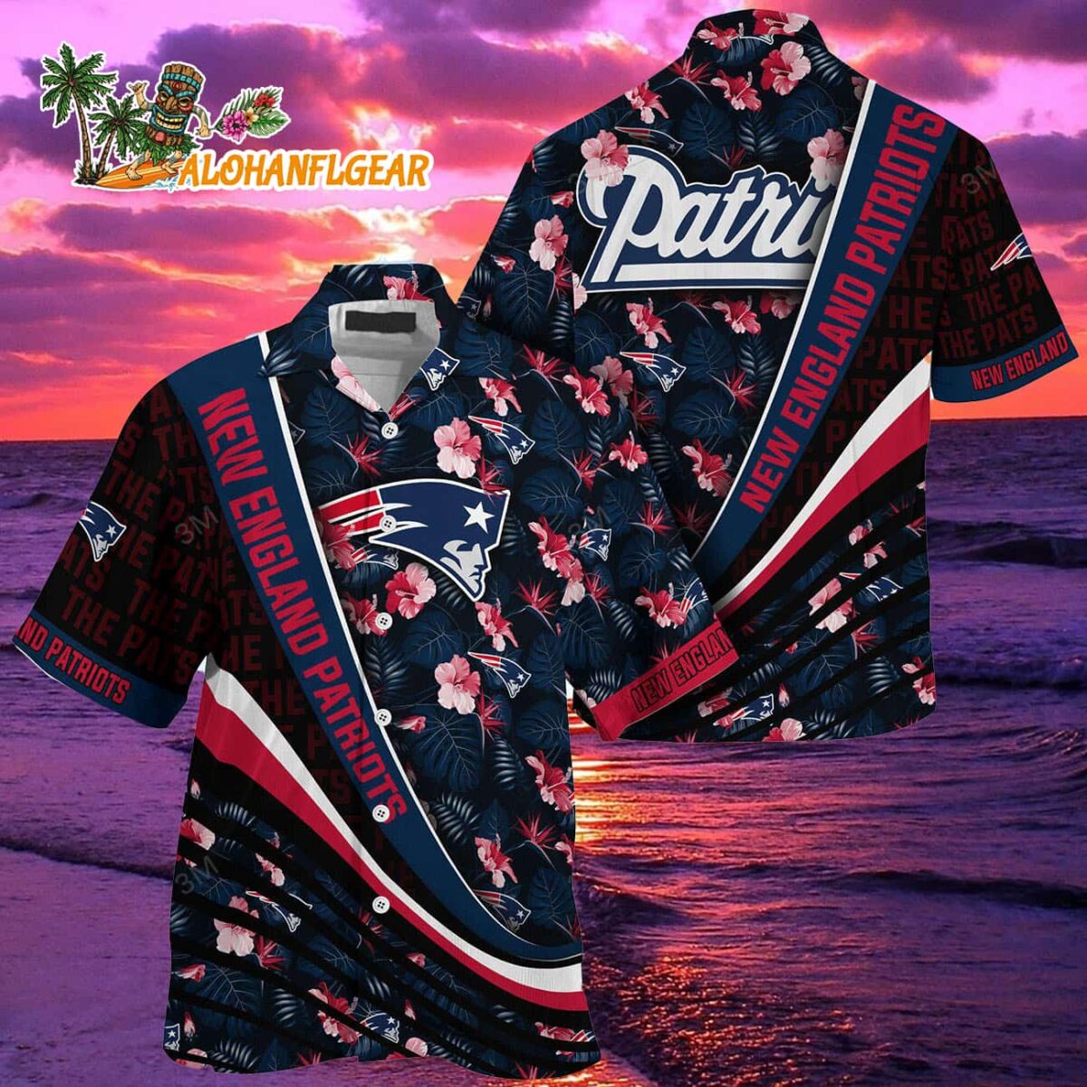 New England Patriots Summer Hawaii Shirt With Tropical Flower Pattern 2