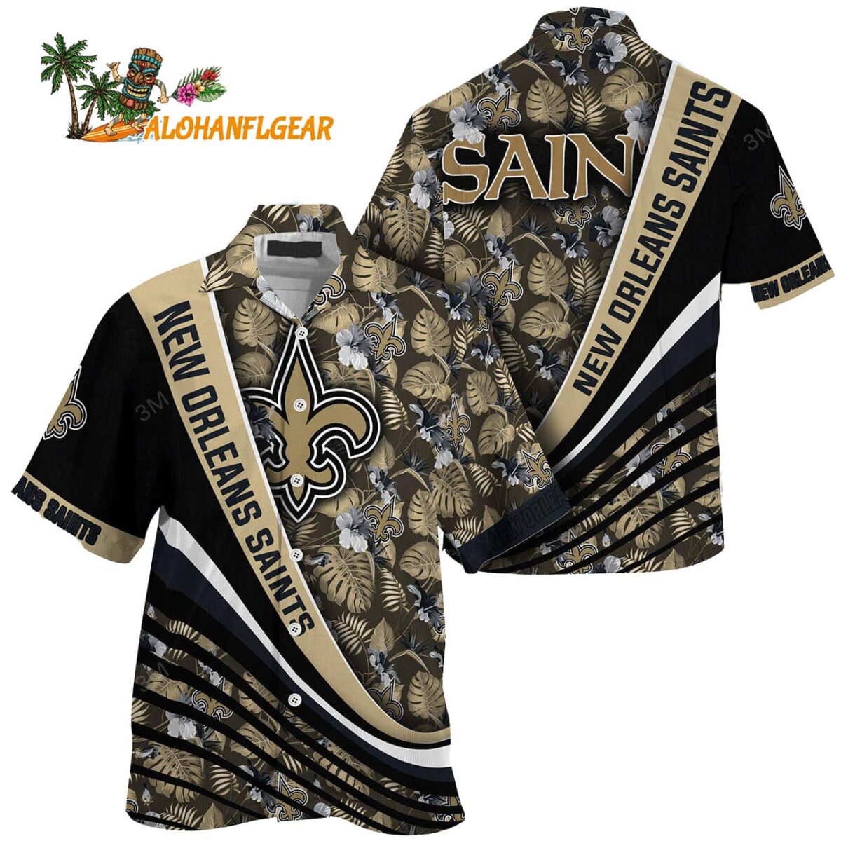 New Orleans Saints Summer Hawaii Shirt With Tropical Flower Pattern 1
