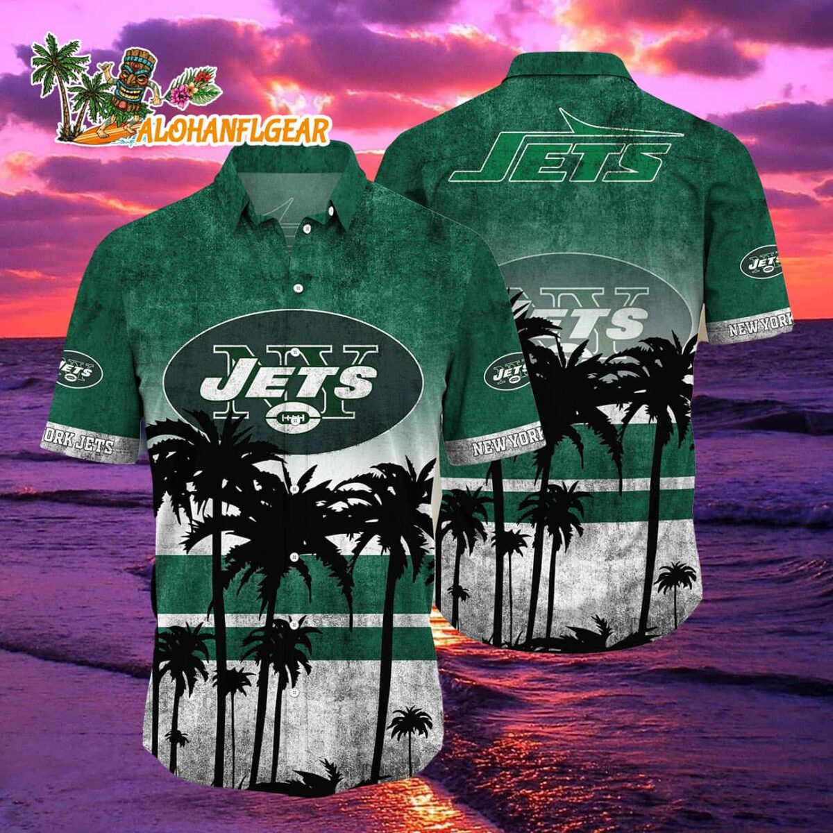 New York Jets Palm Tree Summer New Hawaiian Shirt 2