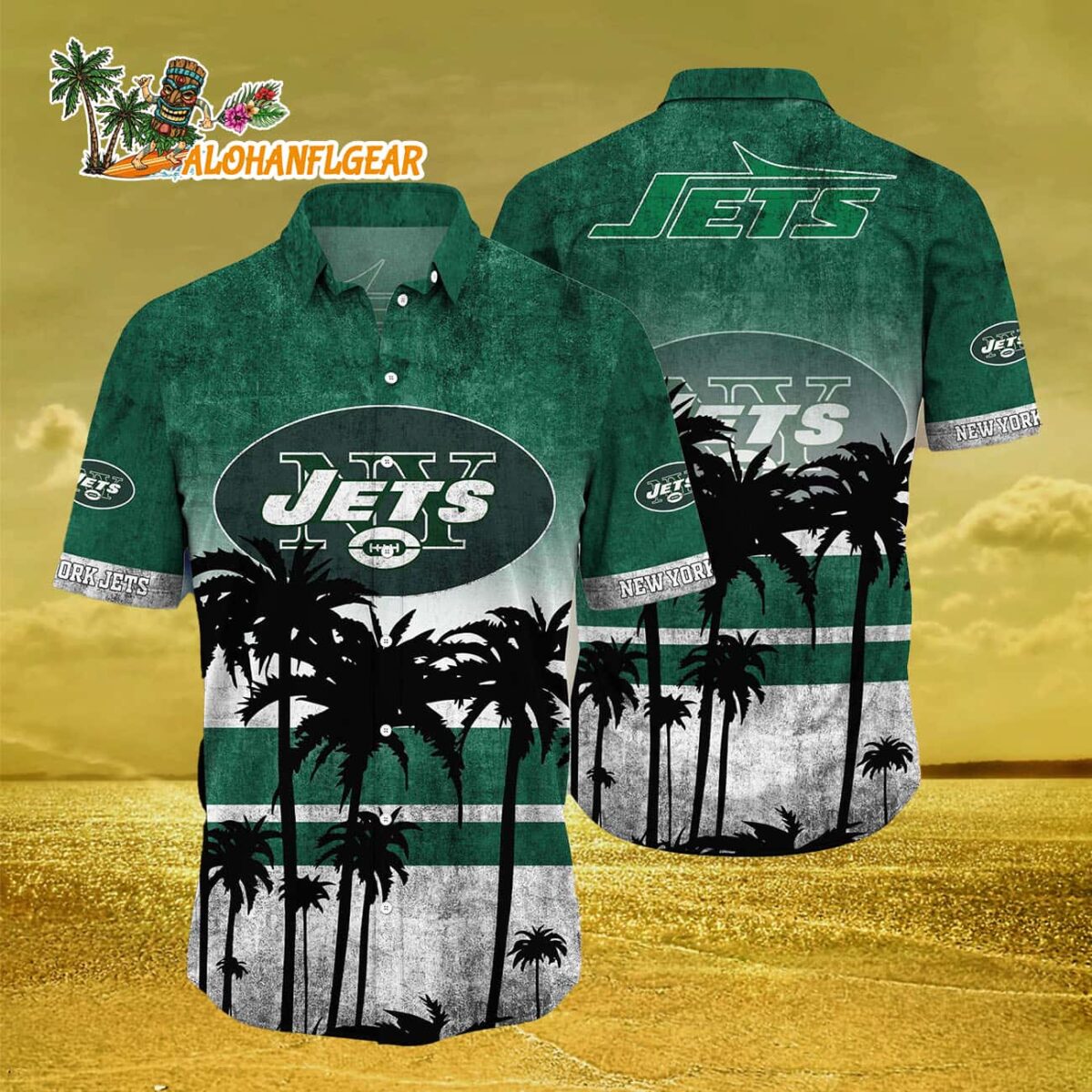 New York Jets Palm Tree Summer New Hawaiian Shirt 3