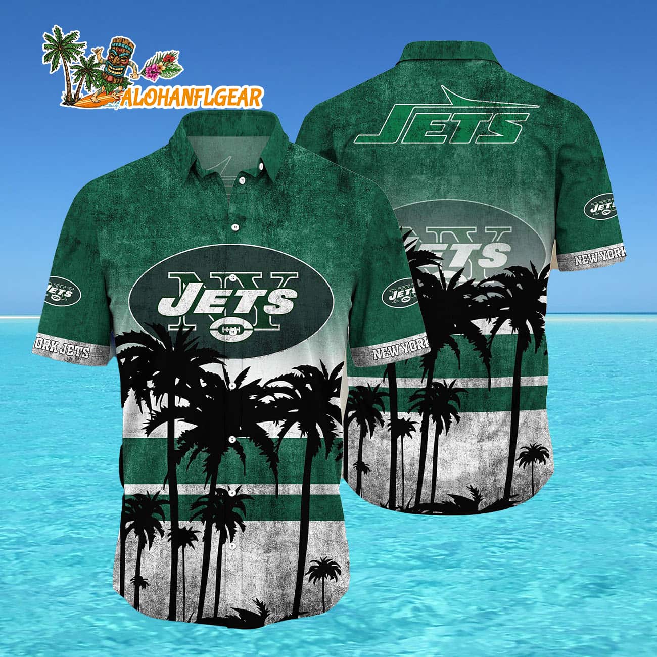 New York Jets Palm Tree Summer New Hawaiian Shirt New York Jets Palm Tree Summer New Hawaiian Shirt