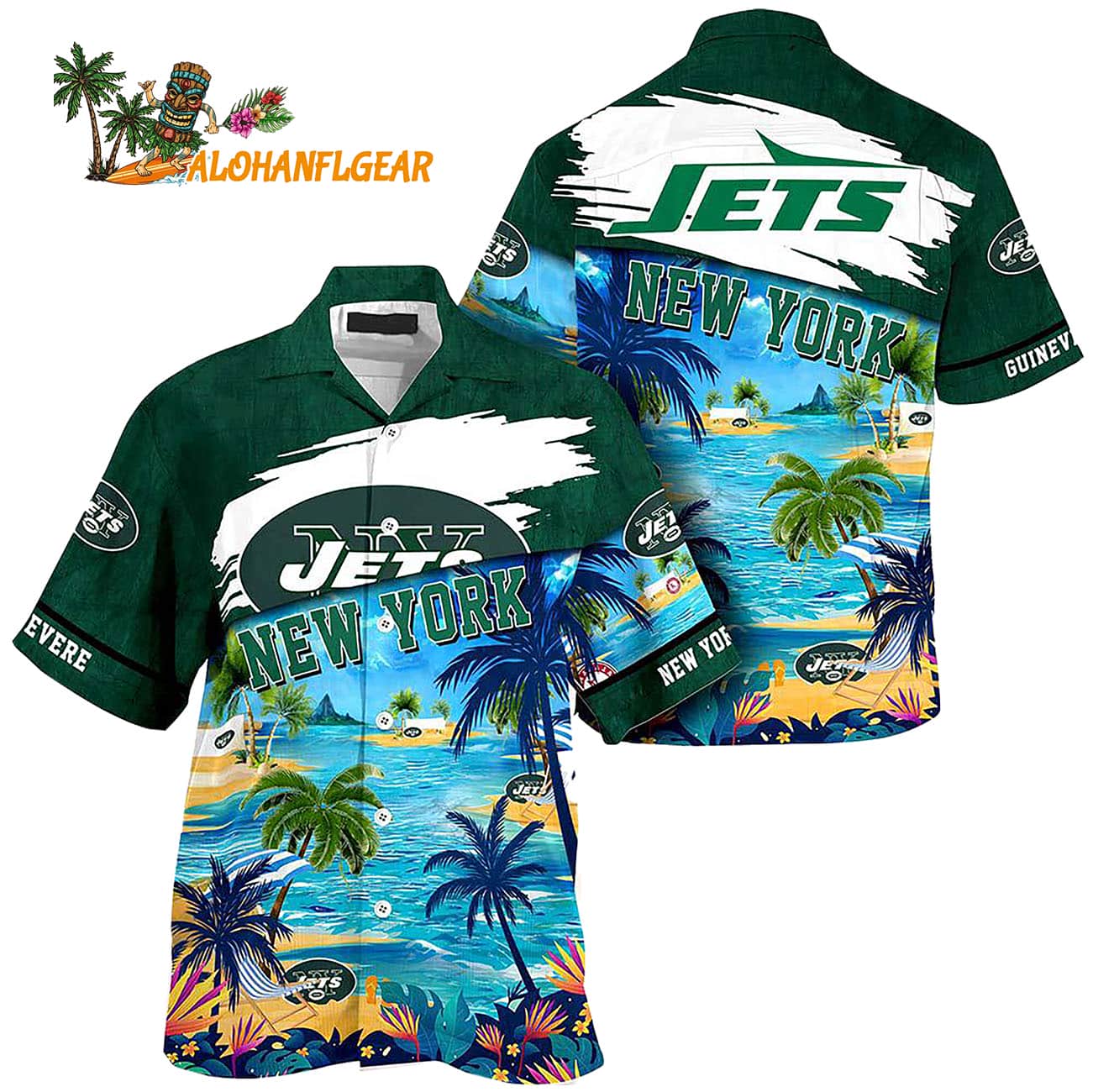 New York Jets Summer Button Up Hawaii Shirt New York Jets Summer Button Up Hawaii Shirt