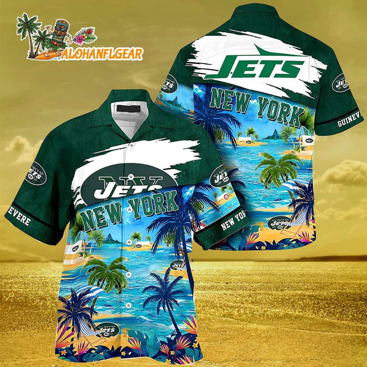 New York Jets Summer Button Up Hawaii Shirt 2 New York Jets Summer Button Up Hawaii Shirt 3