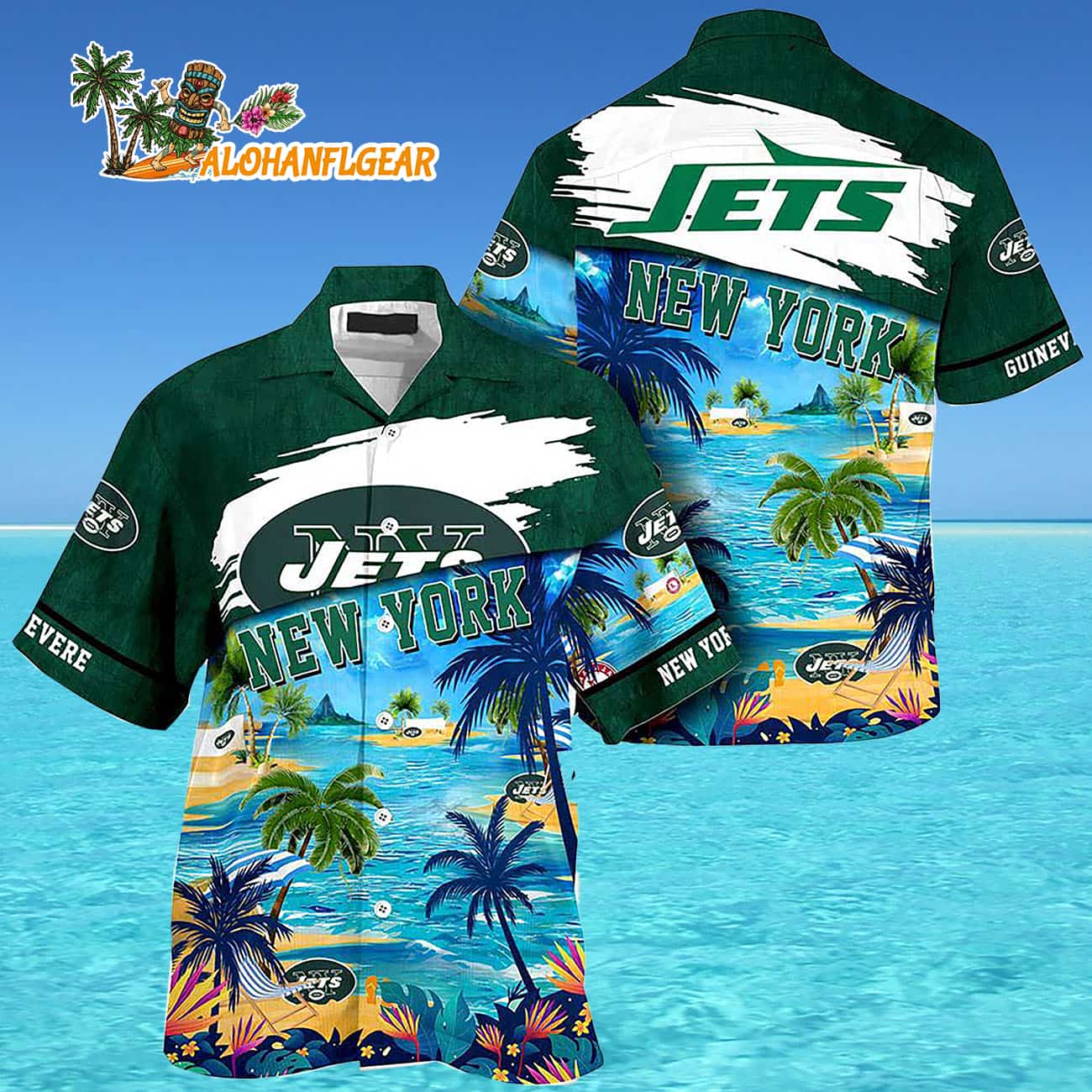 New York Jets Summer Button Up Hawaii Shirt New York Jets Summer Button Up Hawaii Shirt