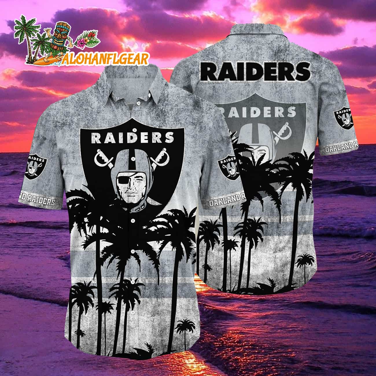 Oakland Raiders Palm Tree Summer New Hawaiian Shirt Oakland Raiders Palm Tree Summer New Hawaiian Shirt
